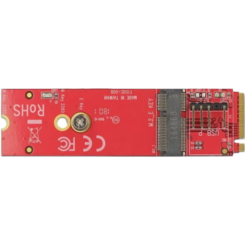 Preview: Delock Konverter M.2 Key M Stecker  M.2 Key E Slot für USB und PCIe Module
